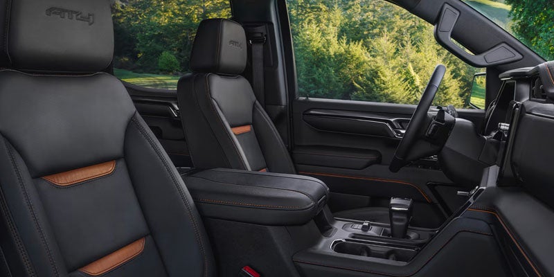 2026 GMC Sierra leather seats and center console interior