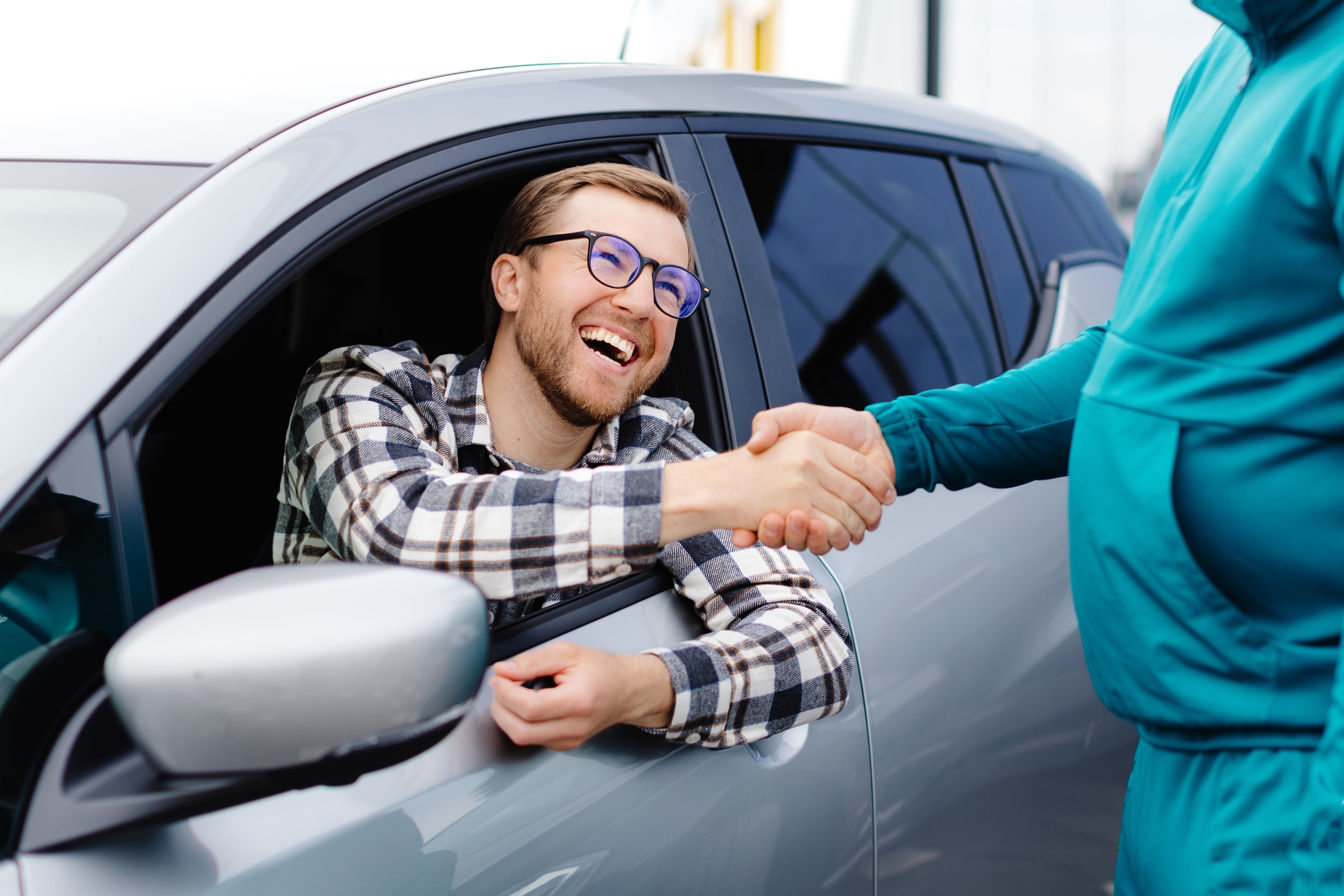 Customer getting car keys
